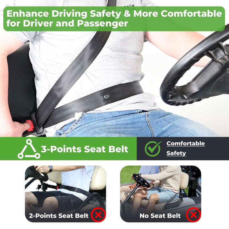 10L0L 3 Point Golf Cart Seat Belt Bracket Kit for