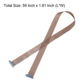 MECCANIXITY IDC Rainbow Wire Flat Ribbon Cable DB37 Female to DB37 Female 59 Inch Length 2.54mm Pitch Breadboard Jumper Wires for Electronic Projects