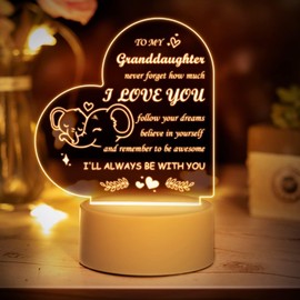 BULEFSEA Granddaughter Gifts from Grandma - Granddaughter Night Light Grandma Gifts for Granddaughter on Birthday, Christmas, Graduation, Thanksgiving - Grandma and Granddaughter Led Lamp