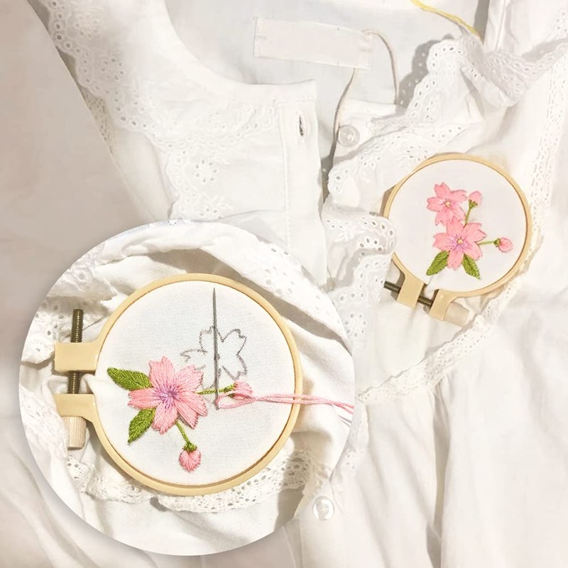 REBECASKYENS 4Pcs 4 Sizes Embroidery Hoops, Round Embroidery Hoop, Plastic