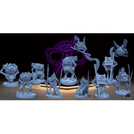 Generic Iron Automata | Mechadrones | Modrons | Draft Miniature for Tabletop Games Like D&D and War Gaming | Monodrone Duodrone Tridrone Quadrone Pentadrone Medium (Normal Size) / Single Drone, Gray