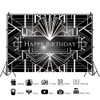 Uiiooazy 5x3ft Black Birthday Backdrop Photograph White Grey Geometric Photo