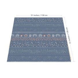 WOMUMON Underneath Highchair Splash Mat for Arts and Crafts Washable Weaning Mat Waterproof Non-Slip Floor Protector Dirt Trapper Mat Spill Mat for Animals 51"