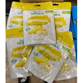 So Natural Freeze Dried Banana  Slices, each pack is 0.6 oz - Lot 6 bags - NEW