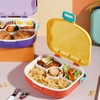 Bento Lunch Box ABS Separate Compartments with Buckle Handle Leakage