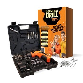 DormEase Power Drill Set - Compact Cordless Drill for College Student Dorm Rooms - Lightweight, LED Light, Hardshell Case, Assorted Bits, Charger, Warranty