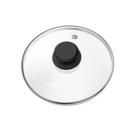 CnSneg 8 Inch Pan Lid For Pots Pans and Skillets, Cast Iron Skillet Lid, Tempered Glass Pan Lids Replacement, Pot Covers for Cooking, Wok, Crock Pot Lid with Stainless Steel Rim, Frying Pot Lids Only