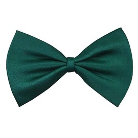Bow Ties Adjustable Pre Tied Unisex Mens Ladies Satin Necktie Babies Boys Girls Neck Party Smart Casual Wedding Prom (Dark Green), 12cm x 7cm (T00001)