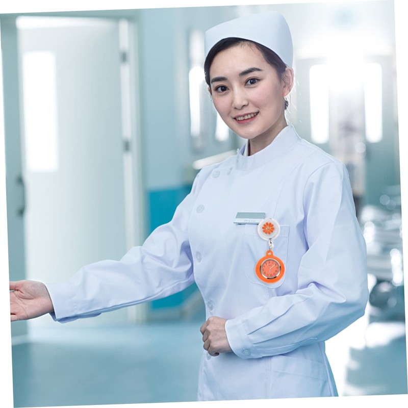 SAFIGLE 2pcs Retractable Pocket Fob Watches Clip Design Cute Patterns