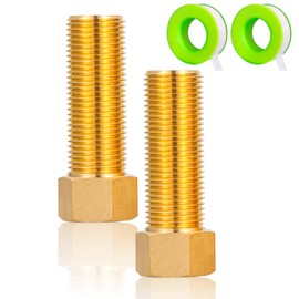 FullMayPro Brass Pipe Fitting，1/2-Inch Female to 1/2-Inch Male Pipe Nipple Extension Connector Fitting,Female Adapter Set，Hex Bushing Adapter Converter Adapter,Length 3.94Inch/100MM(2PCS)