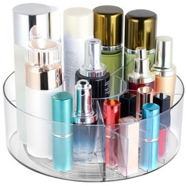 Lauviomify Kosmetik Organizer Make Up Organizer Organizer Schminktisch - 360° Drehbar Schmink Organizer Drehteller Organizer Groß Stabil für Kosmetik & Stifte, PET+PP Transparent, Vielseitig Nutzbar