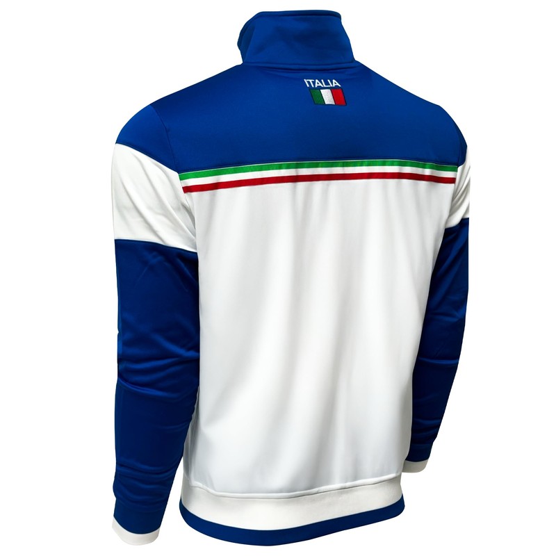 Just 4 Kicks Men's Italy Jacket, White Full Zip Italia