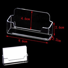 16 Pieces Business Card Holder, Transparent Acrylic Business Card Holder for Desk, for Business Cards from 30 to 40 cm