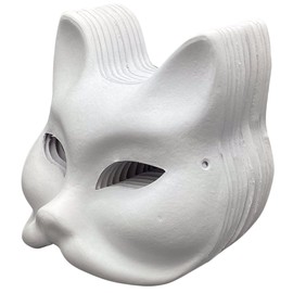 Fox Masks Therian Masks made of White Paper for DIY Painting (10)