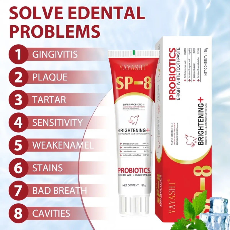 Pasta Dental Blanqueadora Probiotica Sp-8 120g X3