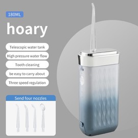 Water Flosser for Teeth - Cordless Portable Oral Irrigator, Powerful and Rechargeable Waterfloss, Ideal for Daily Use - Color: OralGrey