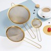 Kyraton Gold Fine Mesh Strainer 3 Pieces Set, Golden Flour