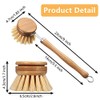 Patelai 8 Pieces Dish Brush with Wood Handle, Natural Dish