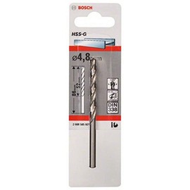 Bosch Professional 1x Metal drill bits HSS-G DIN 338 (for metal, Ø 4.8 x 52 x 86 mm, Accessory Drill Driver)