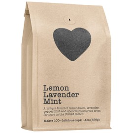 Lemon Lavender Mint, 100+ Servings, Eco-Conscious Zip Pouch, Caffeine Free, Pure Loose Leaf Tea Grown in America, 14 Ounce (Large)