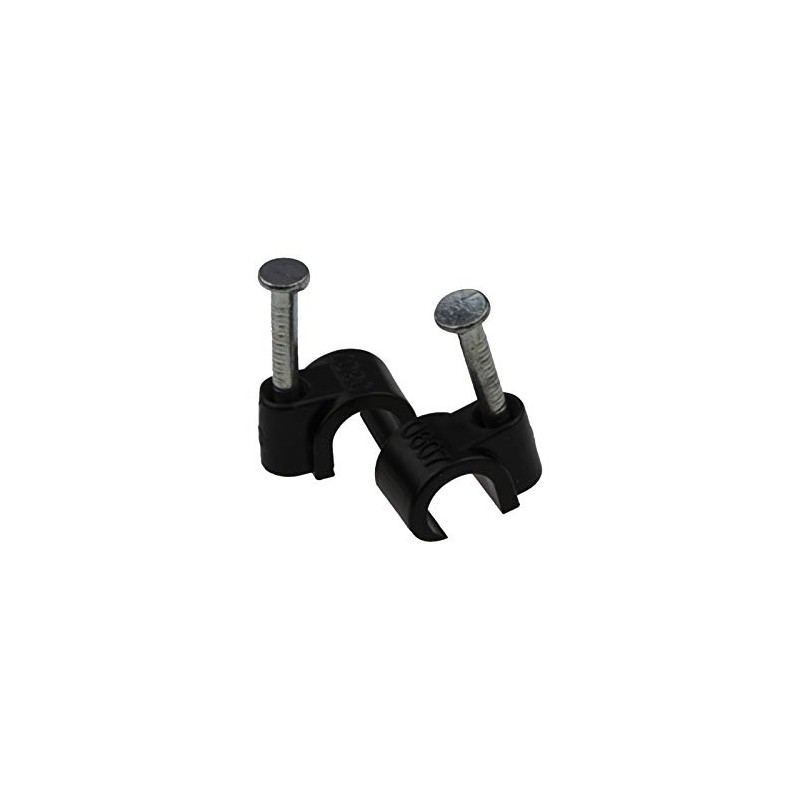 kenable Round Black 6mm to 7mm Cable Clips Secure Fastenings