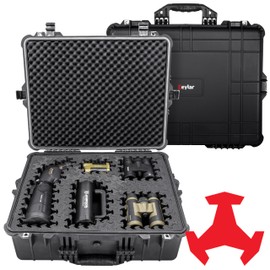 Eylar 24" X-Large Hard Case Equipped With Ragar Reconfigurable & Reusable XP Crosslinked Foam Insert, Waterproof, Shockproof For Equipment, Drones And Cameras (2 Ragar Layers) (Black)
