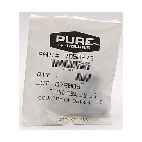 Polaris Ranger Elbow Fitting, 3/16, Vent, Genuine OEM Part 7052473,