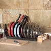 Expandable Food Container Lid Organizer,Large Capacity Adjustable 8 Dividers Detachable