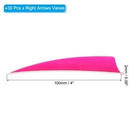 PATIKIL Arrows Vanes 30 Pack 4 Inch Arrow Turkey Feather Fletch Right Wing Fletching Pink for DIY Target Shooting