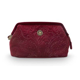 Pip Studio Cosmetic Bag Small Red 19 x 12 x 8.5 cm, Velvet Quiltey Days Red