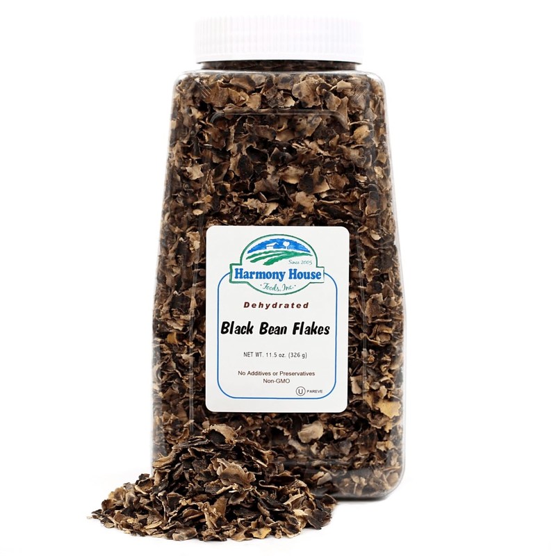 Harmony House Foods Dehydrated Black Bean Flakes (11.5 oz, Quart