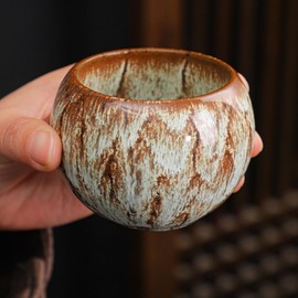 Scizorito Ceramic Tea Cup, Chinese Kung Fu Tea Set, Japanese Cup, Gift Box Packaging for Birthday, Father's Day, Christmas (5 Color Ball Cups)