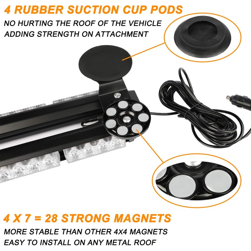 ASPL 29.5" 54 LED Strobe Light Bar Double Side Flashing