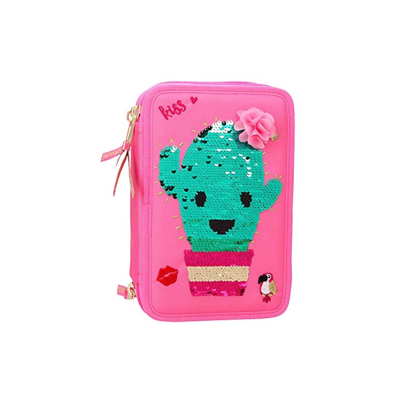 Depesche TOPModel 10418 Pencil Case with 3 Compartments with Cactus