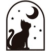 Cat and Window Cutting Sticker, Cat and Night Sky Design,