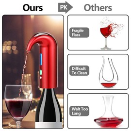 Higfra Electric Wine Aerator Pourer, Wine Decanter Pump Dispenser Set Stopper Multi-...