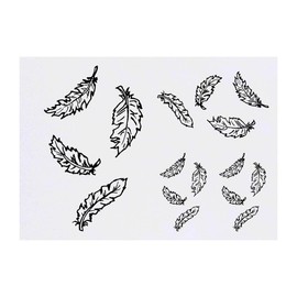 4 x 'Falling Feathers' Temporary Tattoos - Water Resistant, Skin-Safe, Non-Toxic Transfers, Mixed Sizes (TO00056256)