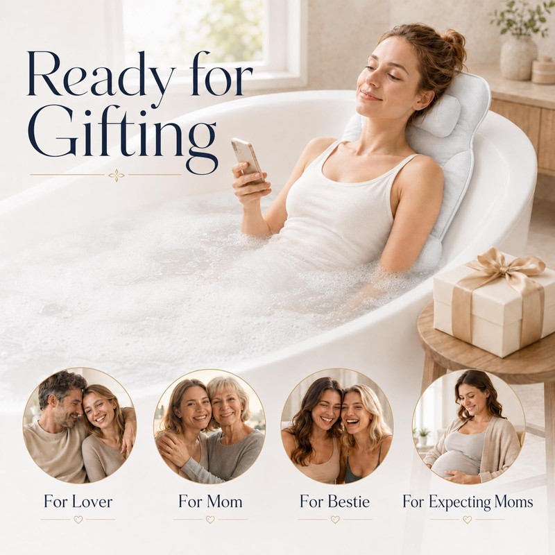 Cushioned Full Body Bathtub Pillow with Adjustable Lumbar Support,Fast Dry