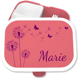 Children's Campus Lunch Box for Mepal - Statement - Dandelions Dandelion - 750 ml - Pink - Compartments Name Butterflies Lunch Box and Butterfly Lunch Boxes