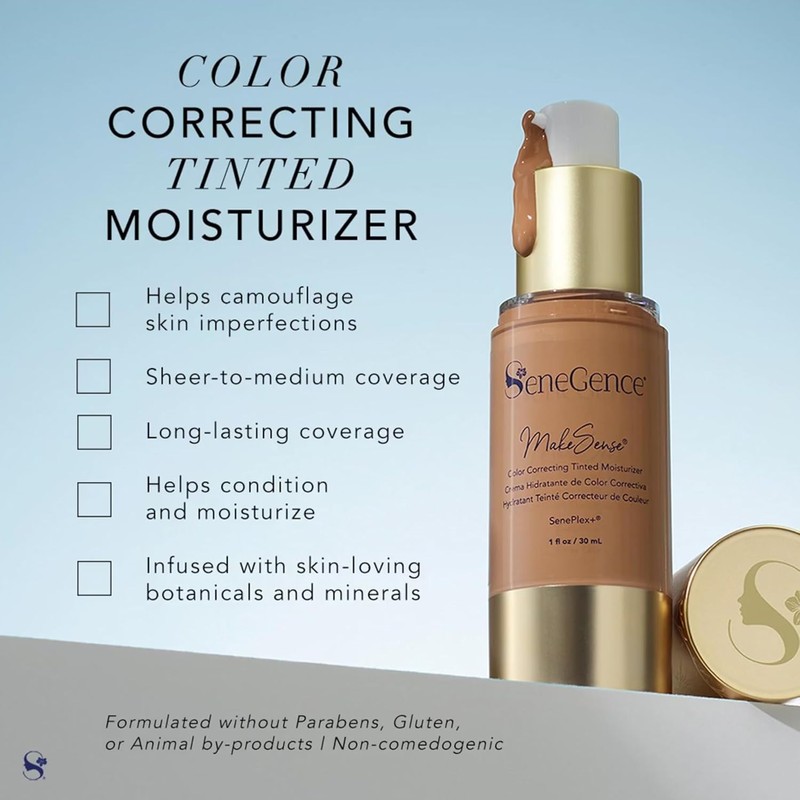 SeneGence MakeSense Color Correcting Tinted Moisturizer with Sheer Coverage, Medium-Deep,