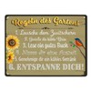 Rules of the Garden Rustic Style Metal Sign