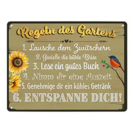 Rules of the Garden Rustic Style Metal Sign