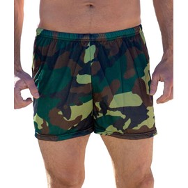 COOLTAN Men's Tan Through Swim Trunks, Camo, Size Medium
