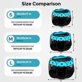 Horing Foldable Portable Pet Playpen Pet Exercise Pen Pet Tent Playground for Small, Medium, and Large Dogs and Cats Pop Up Cat Kennel Indoor Outdoor Travel Camping Use