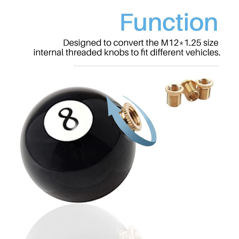 YIUIY M8x1.25, M10x1.25, M10x1.5 Shift Knob Adapters Gear Shifter Knob