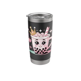 Kawaii Boba Tea Cute Bubble Tea Cup Lover Stainless Steel Insulated Tumbler