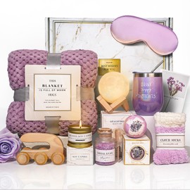 AHAGIFTREE Gift Baskets for Women,11PC Birthday Gifts,Think of You,Thankyou,self Care,Care Package,Relaxation,New Beginnings Gifts for Women,Friend,mom,Sister