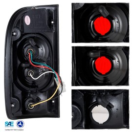 For 1995-2000 Toyota Tacoma Pickup Truck JDM Black Tail Brake Lights Set Left + Right Pair