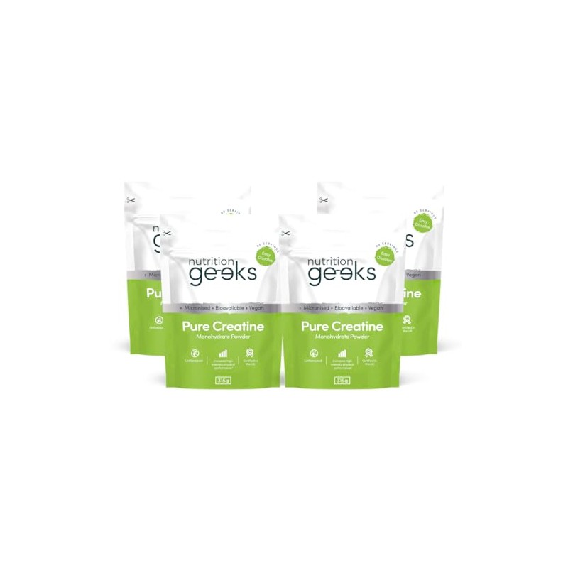 Pure Creatine Monohydrate Powder - 1.26kg (360 Servings) - Easy
