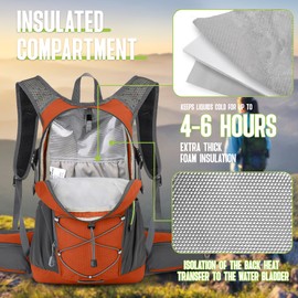 Multipurpose Hydration Backpack with 3L Water Bladder, High Flow Bite Valve, Perfect Water Backpack 18L for Hiking, Cycling